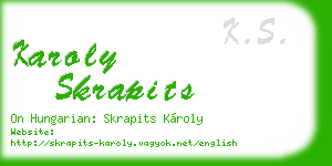 karoly skrapits business card