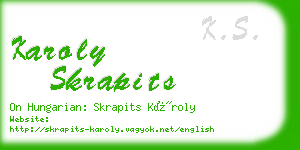 karoly skrapits business card